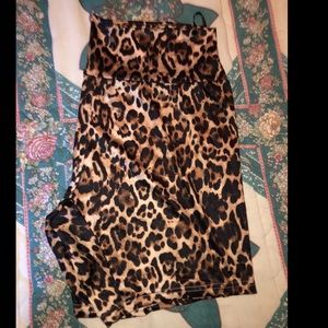 Leopard print biker shorts